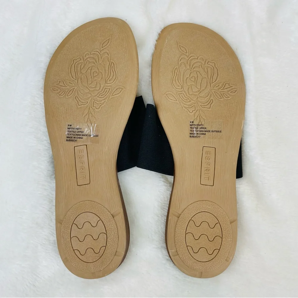 ESPRIT Women’s Size 9 Brown and Black Flip Flop Thong Toe Flat Shoes - Picture 5 of 5